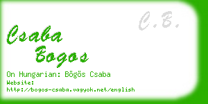 csaba bogos business card